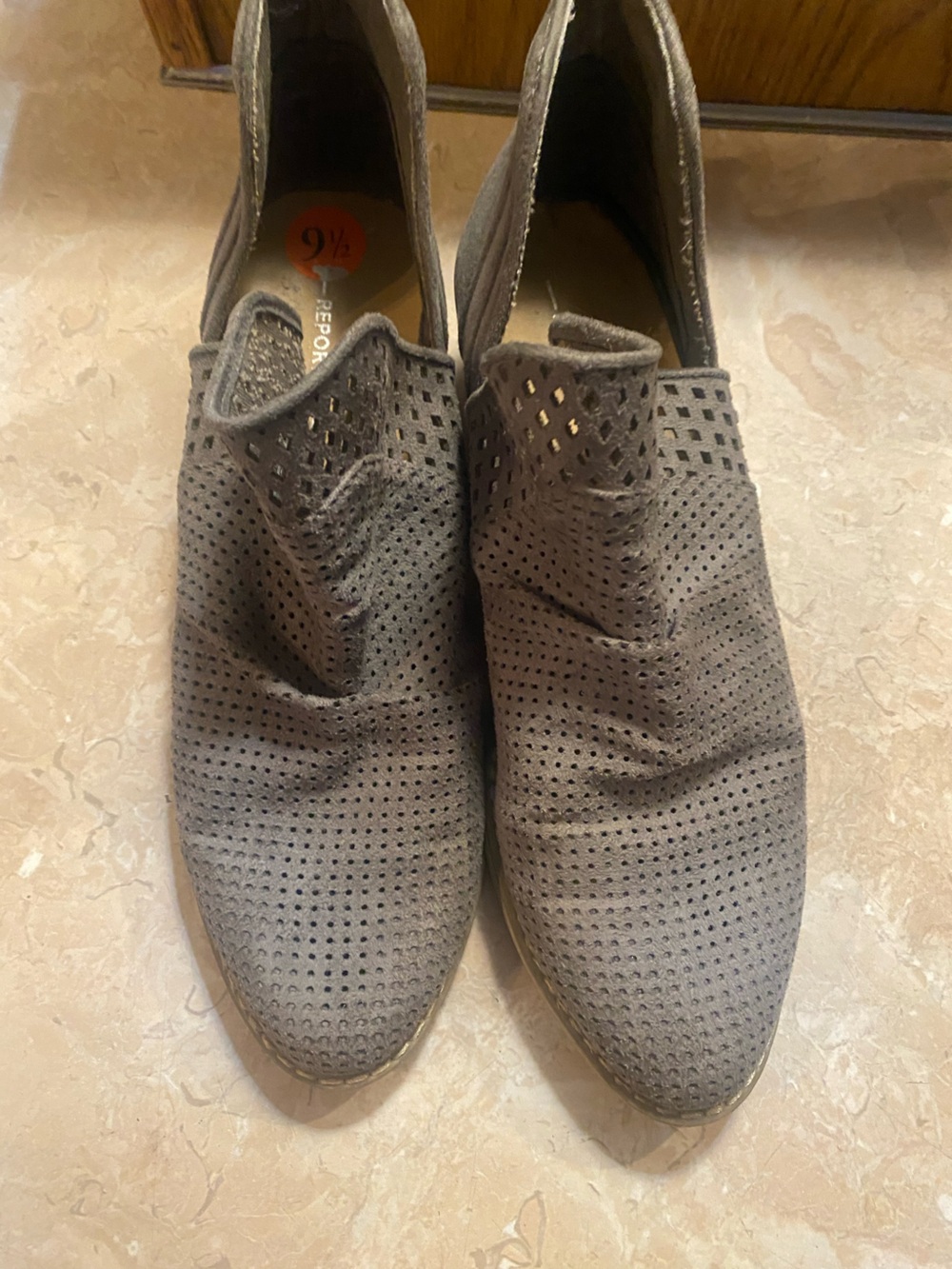 Report Women’s Taupe Perforated Slip-On Bootirs